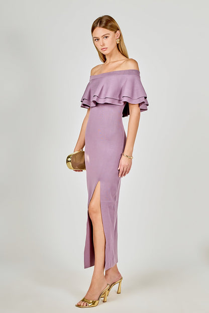 Endless Rose Recommended | Off the Shoulder Ruffle Maxi Dress