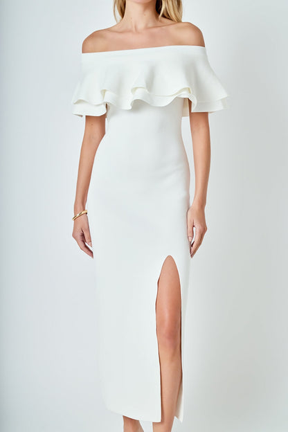 Endless Rose Recommended | Off the Shoulder Ruffle Maxi Dress