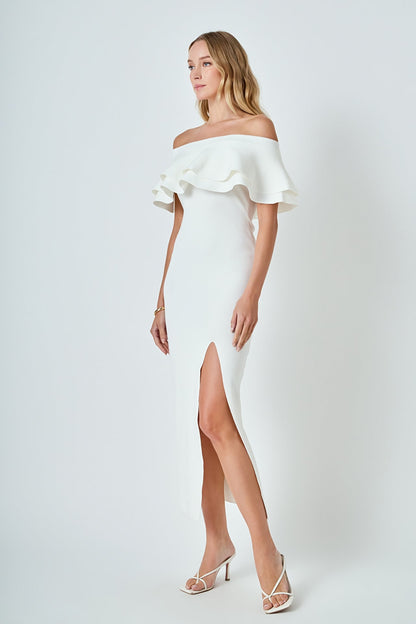 Endless Rose Recommended | Off the Shoulder Ruffle Maxi Dress