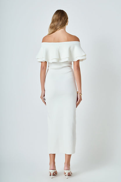 Endless Rose Recommended | Off the Shoulder Ruffle Maxi Dress