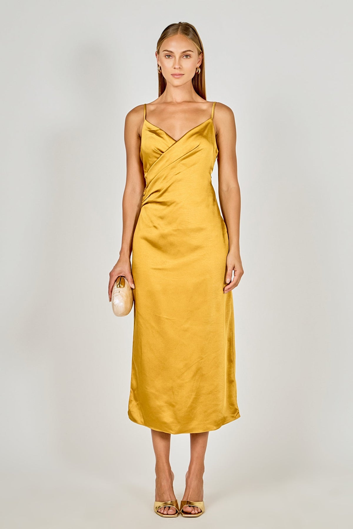 Endless Rose Best Seller | Satin Wrap Midi Dress