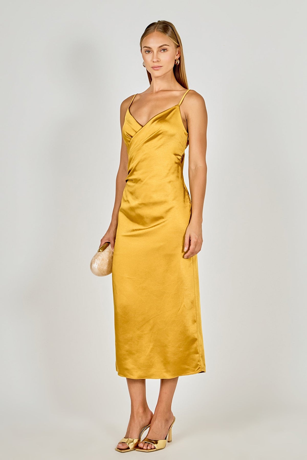 Endless Rose Best Seller | Satin Wrap Midi Dress