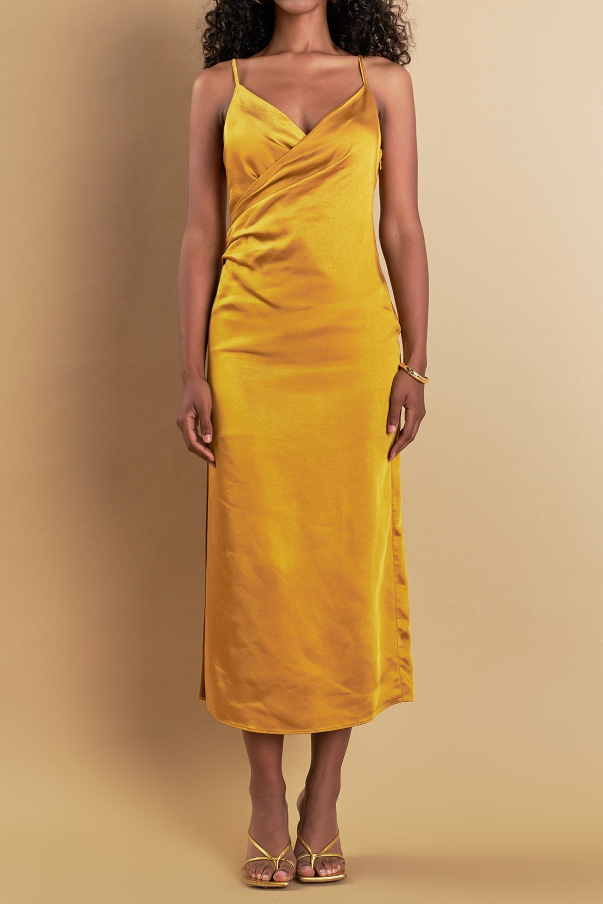 Endless Rose Best Seller | Satin Wrap Midi Dress
