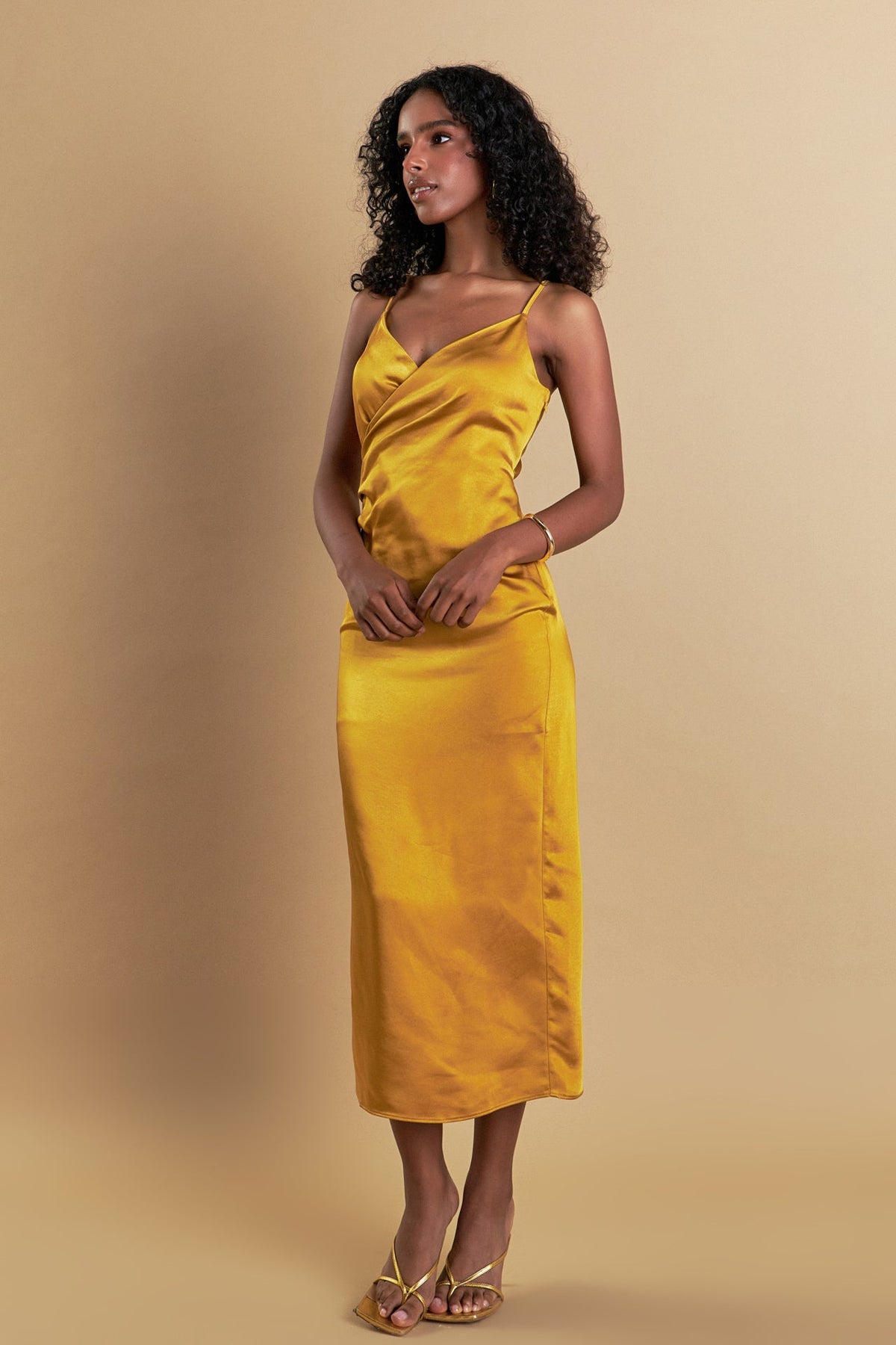 Endless Rose Best Seller | Satin Wrap Midi Dress
