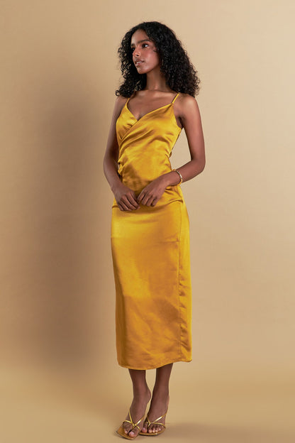 Endless Rose Best Seller | Satin Wrap Midi Dress