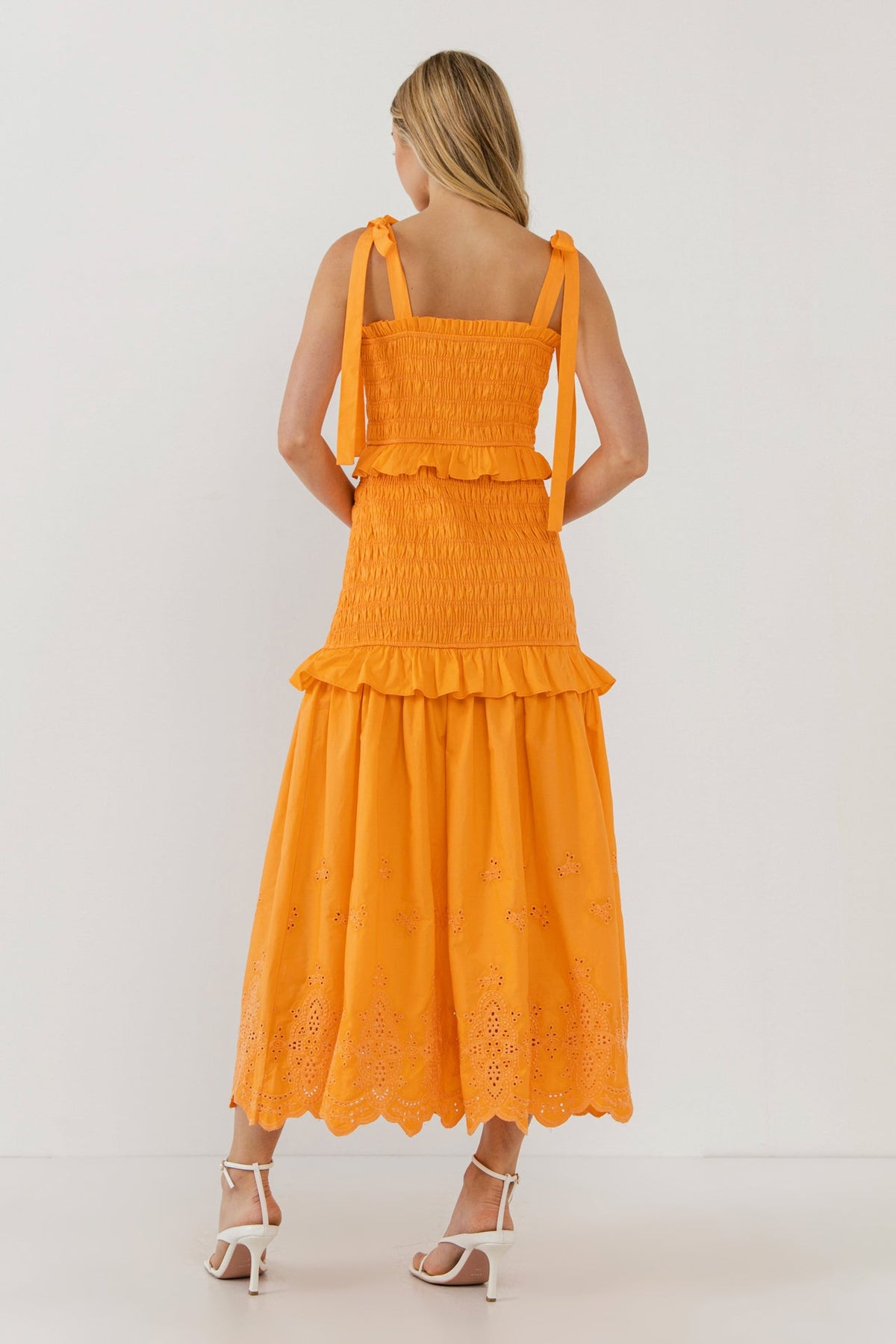 Endless Rose Signature | Sunset Eyelet Smocked Maxi